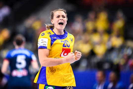 Sveriges Isabelle Gulldén jublar