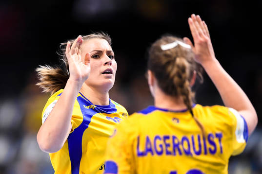 Sveriges Isabelle Gulldén jublar