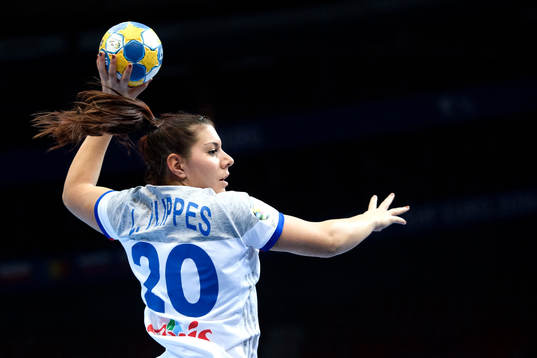 under handbollsmatchen i EM mellan Serbien och Frankrike