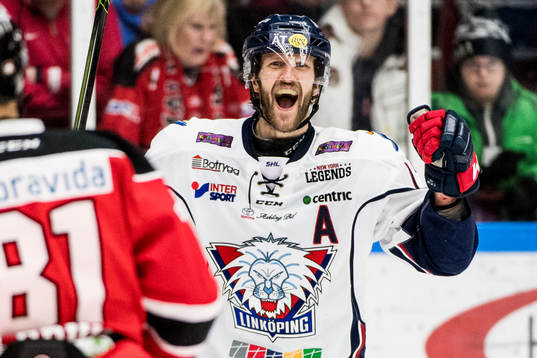 Linköpings Sebastian Karlsson jublar
