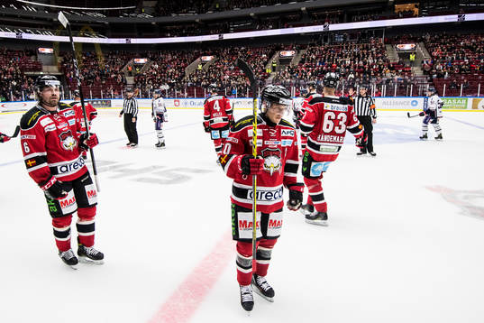 Malmö Redhawks Stefan Warg och Erik Forssell deppar