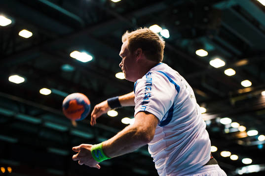 Redbergslid Allstars Mattias Franzén skjuter