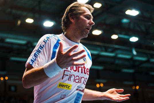 Redbergslid Allstars Magnus Wislander reagerar