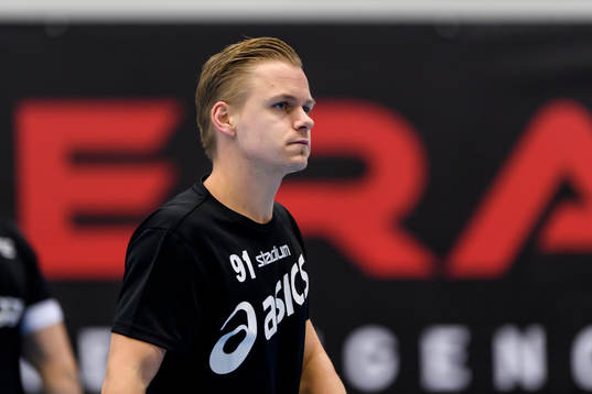 Linköpings Christian Mattsson före innebandymatchen i SSL