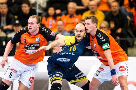 Kristianstads Olafur Gudmundsson och Rhein Neckar Löwen