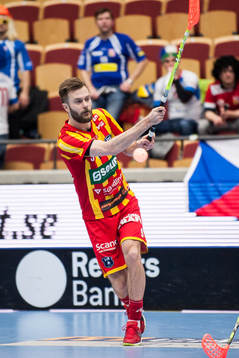 Helsingborgs Daniel Johansson skjuter