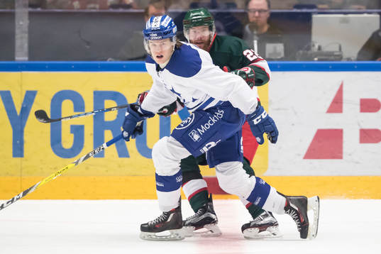 Leksands William Wikman och Frölundas Robin Figren i