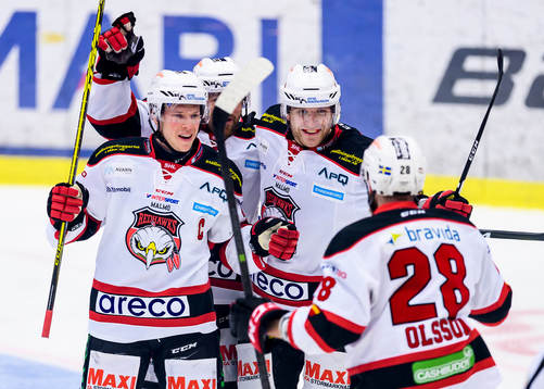 Malmö Redhawks Jens Olsson (h) jublar