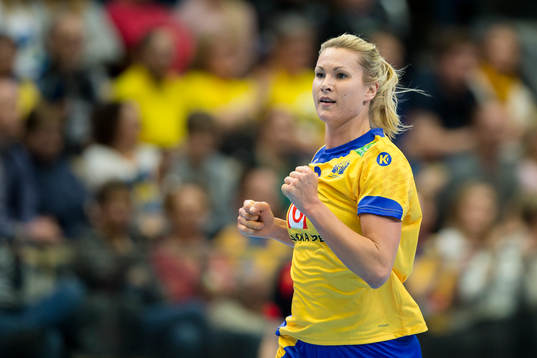 Sveriges Ulrika Toft Hansen jublar