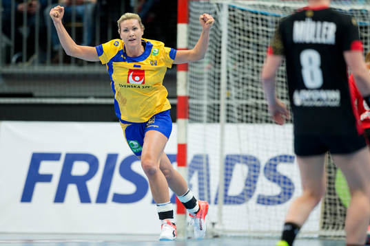 Sveriges Ulrika Toft Hansen jublar