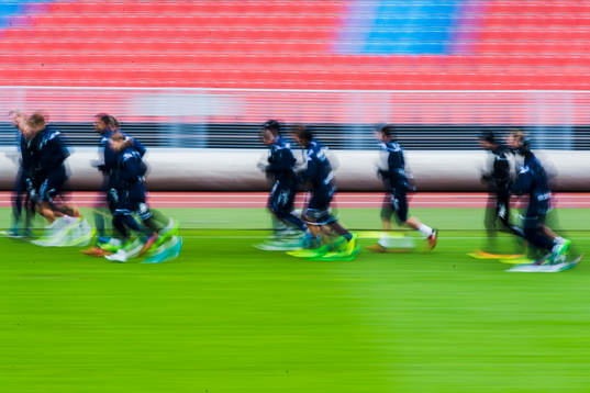 IFK Göteborgs spelare värmer upp