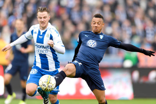 IFK Göteborgs Scott Jamieson och Malmö FFs Tobias Sana