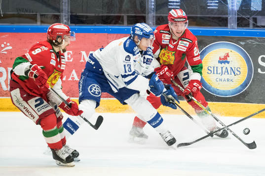Leksands Jon Knuts och Moras Kevin Gagné och Kevin Goumas