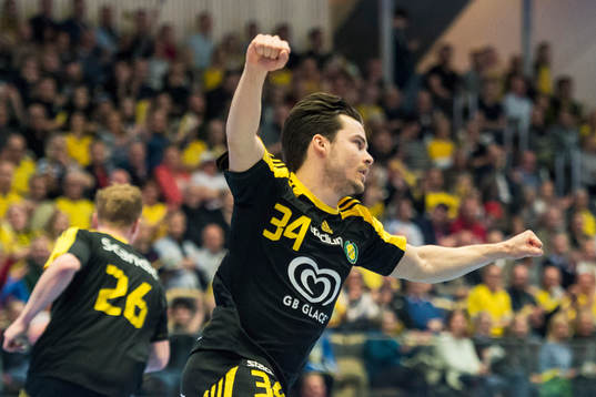 Sävehofs Sebastian Karlsson jublar
