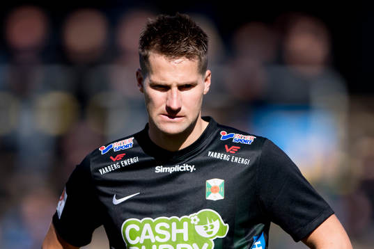 Varbergs Gabriel Altemark-Vanneryr före fotbollsmatchen i