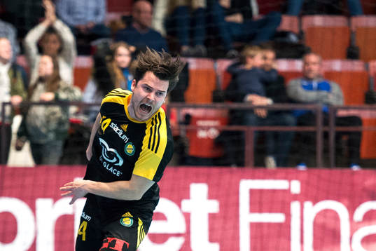 Sävehofs Sebastian Karlsson jublar