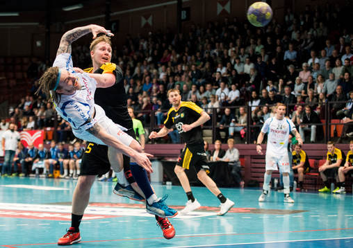 Redbergslids Tobias Johansson och Sävehofs Viktor Rhodin