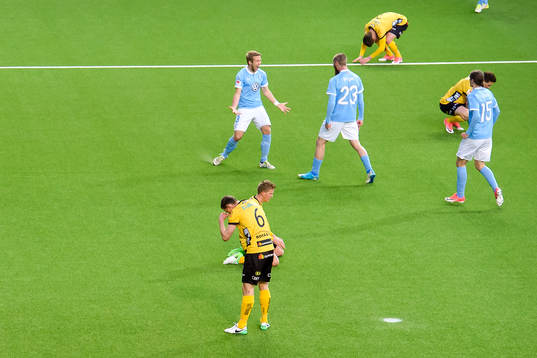 Malmö FFs Anton Tinnerholm, Jo Inge Berget och Pawel