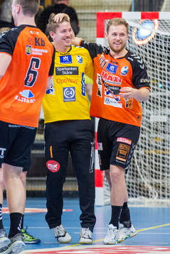 Kristianstads målvakt Leo Larsson och Albin Lagergren