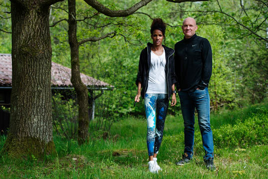 Meraf Bahta och tränare Ulf Friberg