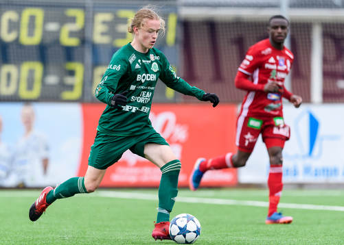 Bodens Filip Daunfeldt med bollen