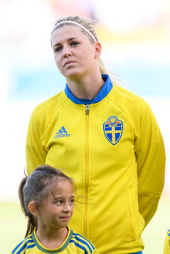 Sveriges Olivia Schough vid lineup innan