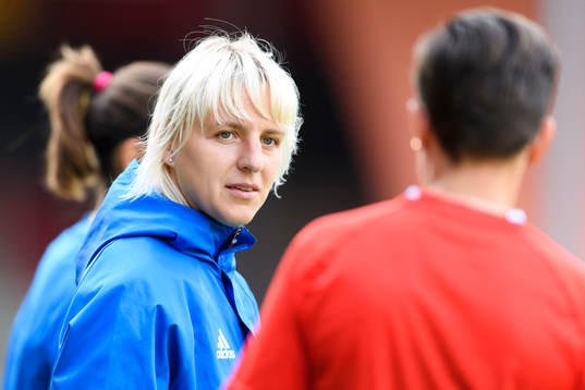 Elena Morozova på en träning med det ryska landslaget