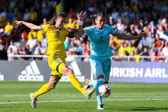 SSveriges Lotta Schelin och Rysslands Darja Makarenko i