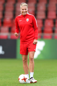 Ada Hegerberg på en träning med det norska landslaget