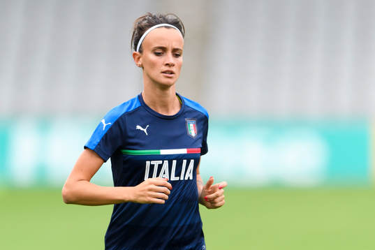 Barbara Bonansea på en träning med det italienska