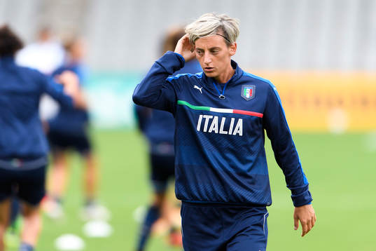 Melania Gabbiadini på en träning med det italienska