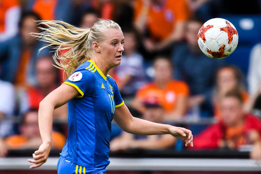Sveriges Stina Blackstenius i kvartsfinalen mellan Holland