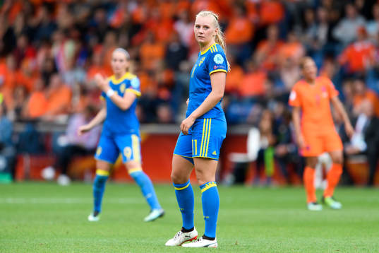 Sveriges Stina Blackstenius i kvartsfinalen mellan Holland