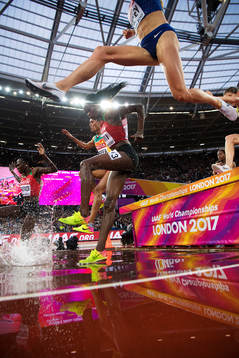 Kenyas Purity Cherotich Kirui i kvalet på 3000 meter hinder