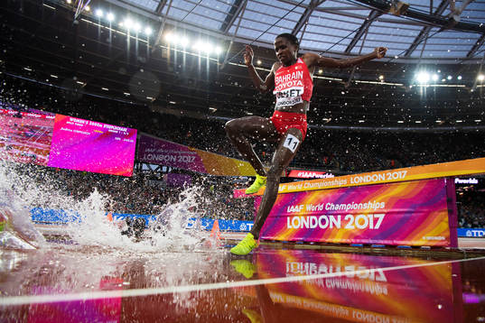 Bahrains Ruth Jebet i kvalet på 3000 meter hinder