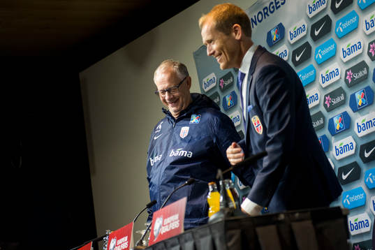 Lars Lagerbäck, head coach of Norway, and Svein Graff,