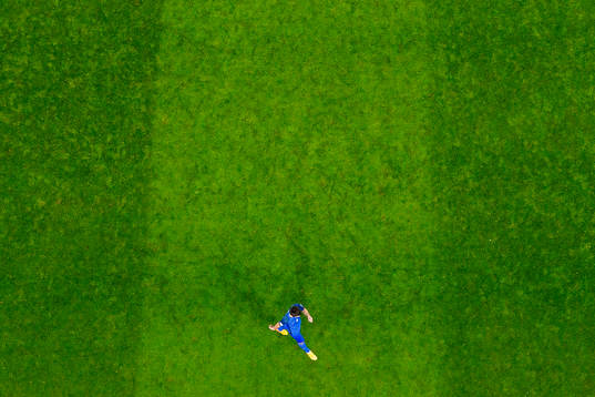 Badavi Hüseynov of Azerbaijan walks off the pitch