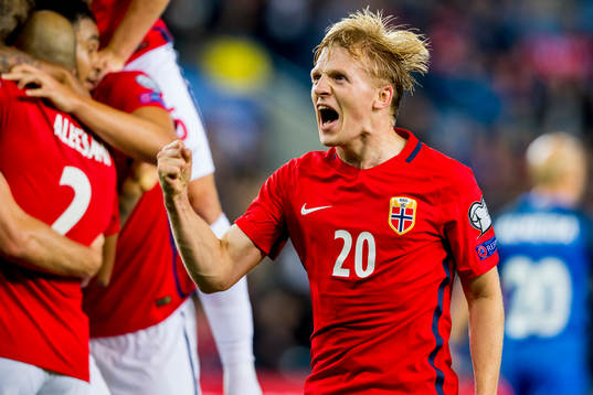 Mats Møller Dæhli of Norway celebrates
