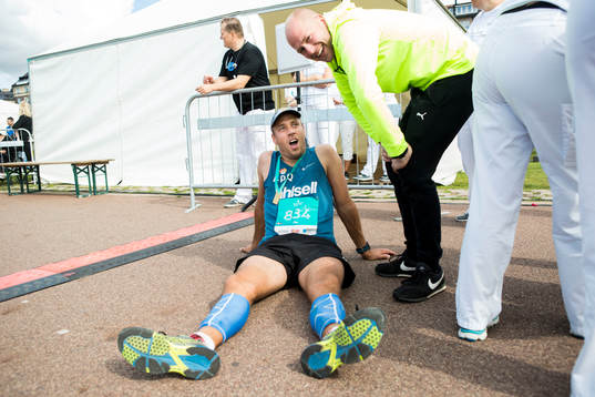 Per Pettersson, ApQ EL AB, pustar ut