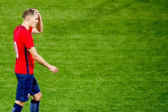 Martin Ødegaard of Norway looks dejected