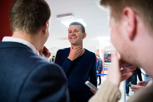Eirik Bakke, head coach of Sogndal, speaks with media