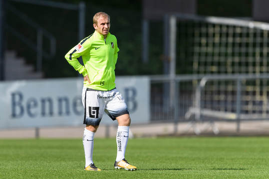 Häckens Kari Arkivuo före fotbollsmatchen i Allsvenskan