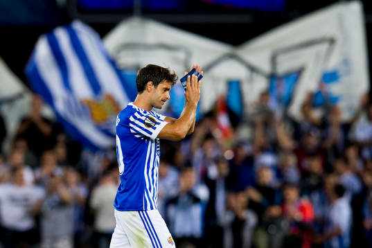 Xavier Prieto of Real Sociedad is being substituted off