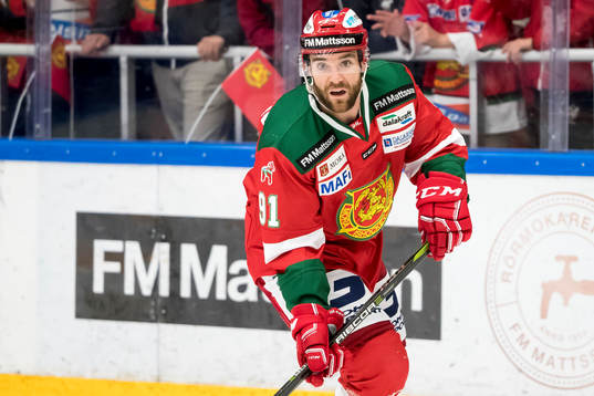 Moras Jacob Lagace  i ishockeymatchen i SHL mellan Mora och