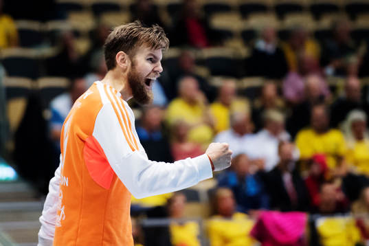 Ricohs målvakt Daniel Freyr Andresson jublar