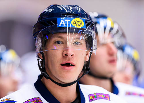 Linköpings Emil Sylvegård på uppvärmningen