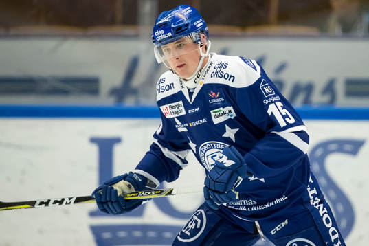 Leksands Johan Porsberger  innan ishockeymatchen i