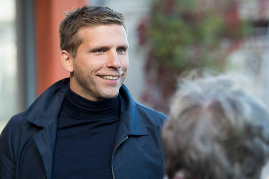 En glad Anders Svensson då då han skall förevigas på