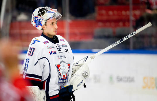 Linköpings målvakt Jacob Johansson deppar