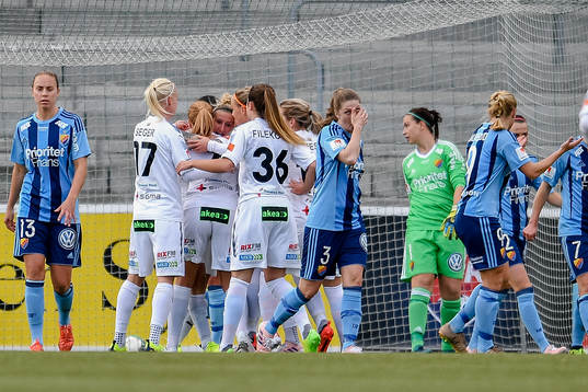 Rosengårds spelare jublar